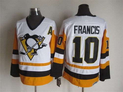 Pittsburgh Penguins #10 Ron Francis White Throwback Jersey