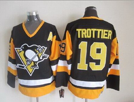 Pittsburgh Penguins #19 Bryan Trottier Black Throwback Jersey