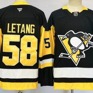 Pittsburgh Penguins #58 Kris Letang Black Authentic Jersey