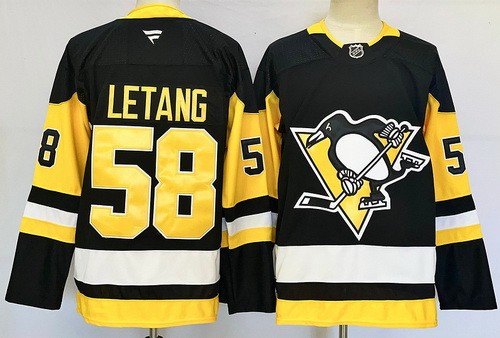 Pittsburgh Penguins #58 Kris Letang Black Authentic Jersey