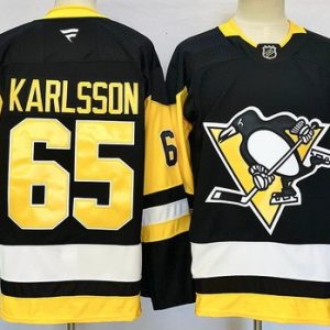 Pittsburgh Penguins #65 Erik Karlsson Black Authentic Jersey