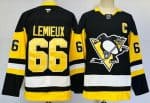 Pittsburgh Penguins #66 Mario Lemieux Black Authentic Jersey