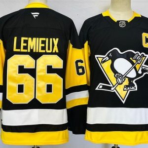 Pittsburgh Penguins #66 Mario Lemieux Black Authentic Jersey