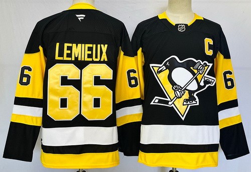Pittsburgh Penguins #66 Mario Lemieux Black Authentic Jersey