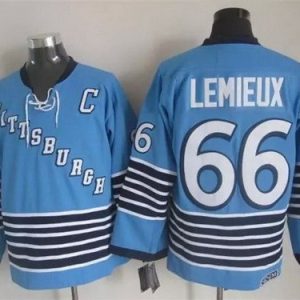 Pittsburgh Penguins #66 Mario Lemieux Light Blue 1967 Throwback Jersey