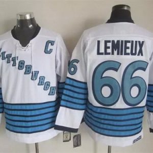 Pittsburgh Penguins #66 Mario Lemieux White 1967 Throwback Jersey