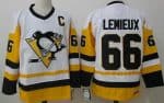 Pittsburgh Penguins #66 Mario Lemieux White Throwback Jersey