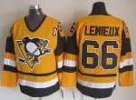 Pittsburgh Penguins #66 Mario Lemieux Yellow Throwback Jersey