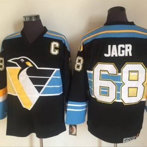 Pittsburgh Penguins #68 Jaromir Jagr Black 1992 Throwback Jersey