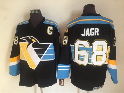 Pittsburgh Penguins #68 Jaromir Jagr Black 1992 Throwback Jersey