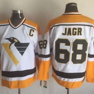 Pittsburgh Penguins #68 Jaromir Jagr White 1992 Throwback Jersey