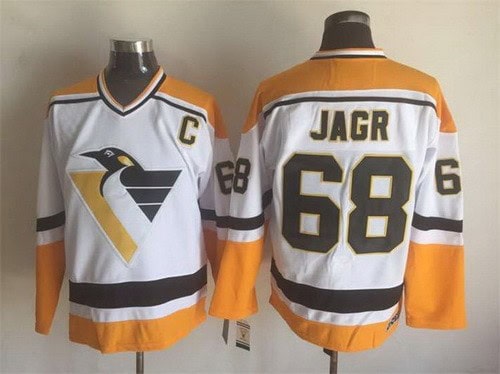 Pittsburgh Penguins #68 Jaromir Jagr White 1992 Throwback Jersey