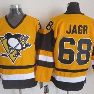 Pittsburgh Penguins #68 Jaromir Jagr Yellow Throwback Jersey