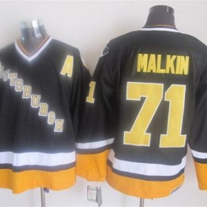 Pittsburgh Penguins #71 Evgeni Malkin Black 1990s Throwback Jersey