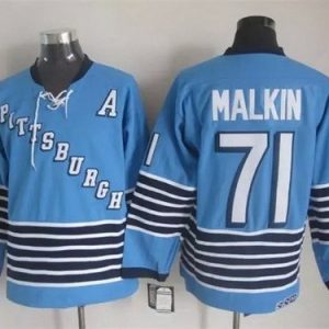 Pittsburgh Penguins #71 Evgeni Malkin Light Blue 1967 Throwback Jersey