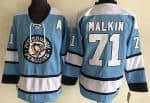 Pittsburgh Penguins #71 Evgeni Malkin Light Blue CCM Throwback Jersey