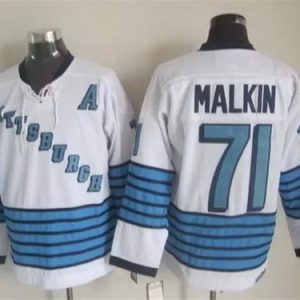 Pittsburgh Penguins #71 Evgeni Malkin White 1967 Throwback Jersey