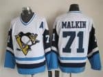 Pittsburgh Penguins #71 Evgeni Malkin White Blue Throwback Jersey