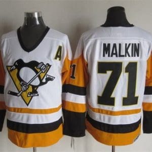 Pittsburgh Penguins #71 Evgeni Malkin White Throwback Jersey