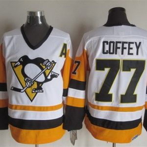 Pittsburgh Penguins #77 Paul Coffey White Throwback Jersey