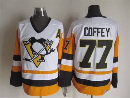 Pittsburgh Penguins #77 Paul Coffey White Throwback Jersey