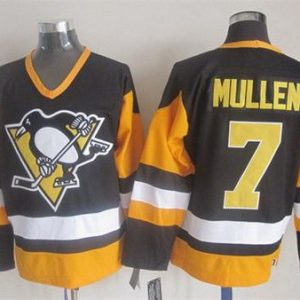 Pittsburgh Penguins #7 Joe Mullen Black Throwback Jersey