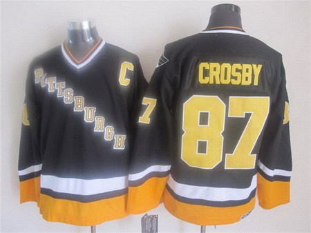 Pittsburgh Penguins #87 Sidney Crosby Black 1990s Throwback Jersey