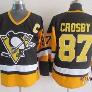 Pittsburgh Penguins #87 Sidney Crosby Black Throwback Jersey