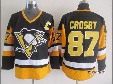 Pittsburgh Penguins #87 Sidney Crosby Black Throwback Jersey