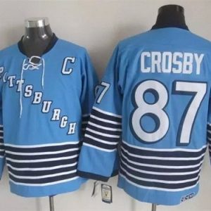 Pittsburgh Penguins #87 Sidney Crosby Light Blue 1967 Throwback Jersey