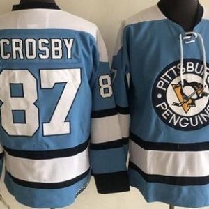 Pittsburgh Penguins #87 Sidney Crosby Light Blue CCM Throwback Jersey