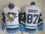 Pittsburgh Penguins #87 Sidney Crosby White Blue Throwback Jersey