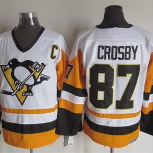 Pittsburgh Penguins #87 Sidney Crosby White Throwback Jersey