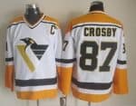 Pittsburgh Penguins #87 Sidney Crosby White Yellow Throwback Jersey