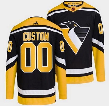 Pittsburgh Penguins Customized Black 2022 Reverse Retro Authentic Jersey