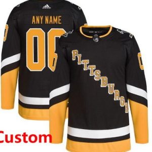 Pittsburgh Penguins Customized Black Alternate Authentic Jersey
