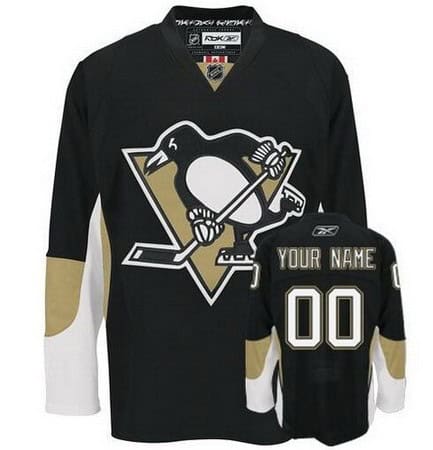 Pittsburgh Penguins Customized Black Reebok Authentic Jersey