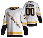 Pittsburgh Penguins Customized White 2021 Reverse Retro Authentic Jersey