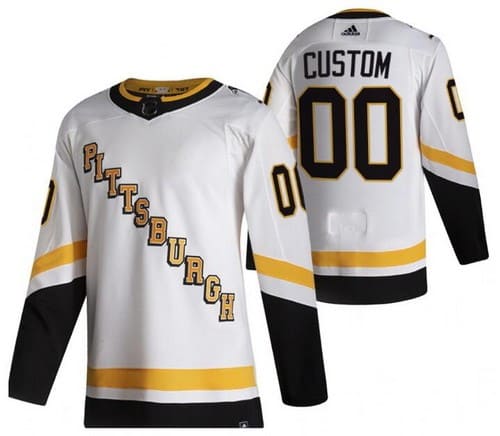 Pittsburgh Penguins Customized White 2021 Reverse Retro Authentic Jersey