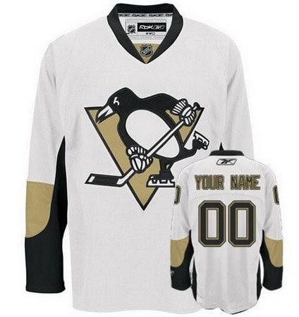 Pittsburgh Penguins Customized White Reebok Authentic Jersey