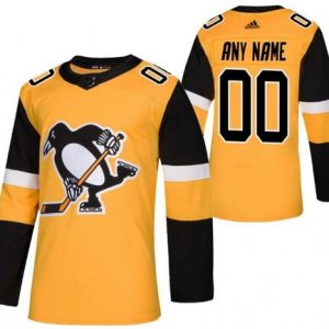 Pittsburgh Penguins Customized Yellow Alternate Authentic Jersey