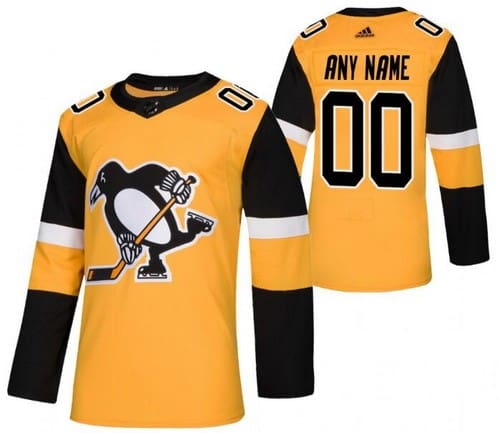 Pittsburgh Penguins Customized Yellow Alternate Authentic Jersey