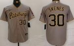 Pittsburgh Pirates #30 Paul Skenes Gray Alternate Player Numeb Team Logo Cool Base Jersey
