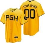 Pittsburgh Pirates Customized Yellow City Connect Cool Base Jersey