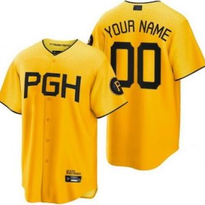 Pittsburgh Pirates Customized Yellow City Connect Cool Base Jersey