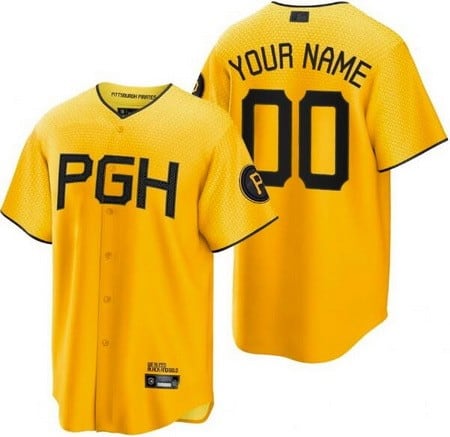 Pittsburgh Pirates Customized Yellow City Connect Cool Base Jersey