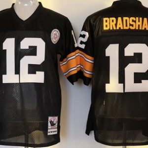 Pittsburgh Steelers #12 Terry Bradshaw Black Throwback Jersey