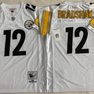 Pittsburgh Steelers #12 Terry Bradshaw White 1982 Throwback Jersey