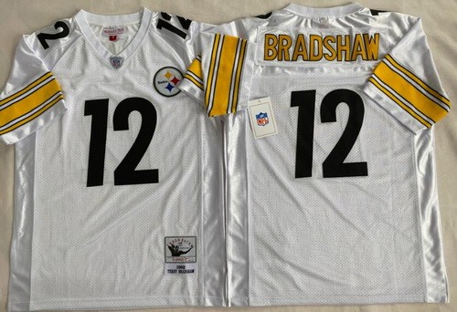 Pittsburgh Steelers #12 Terry Bradshaw White 1982 Throwback Jersey