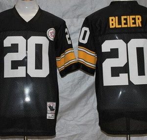 Pittsburgh Steelers #20 Rocky Bleier Black Throwback Jersey
